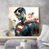 Tableau portrait Superman peinture aquarelle pastel super-héros