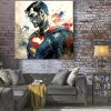 Tableau portrait Superman peinture aquarelle pastel super-héros