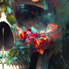 Tableau deco Crâne tête de mort floral