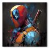 tableau deco captain deadpool peinture marvel pop art