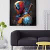 tableau deco captain deadpool peinture marvel pop art