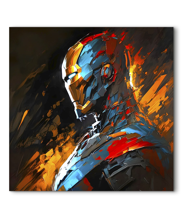 tableau deco Iron Man marvel peinture écorchée