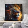 tableau deco tete de lion animal