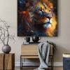 tableau deco tete de lion animal