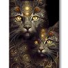tableau deco deux chats ornements baroques or dorure