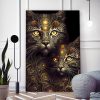 tableau deco deux chats ornements baroques or dorure