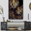 tableau deco deux chats ornements baroques or dorure