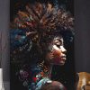 tableau portrait femme afro africaine moderne pop art