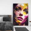 tableau deco portrait visage peinture femme esquisse pop art