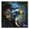 tableau portrait tete elephant design couleurs pop art animal