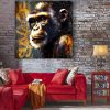 tableau deco tete de singe couleurs afrique monde murciano