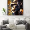 tableau deco tete de singe couleurs afrique monde murciano