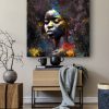 tableau deco peinture portrait femme africaine maison du monde
