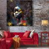tableau deco peinture portrait femme africaine maison du monde