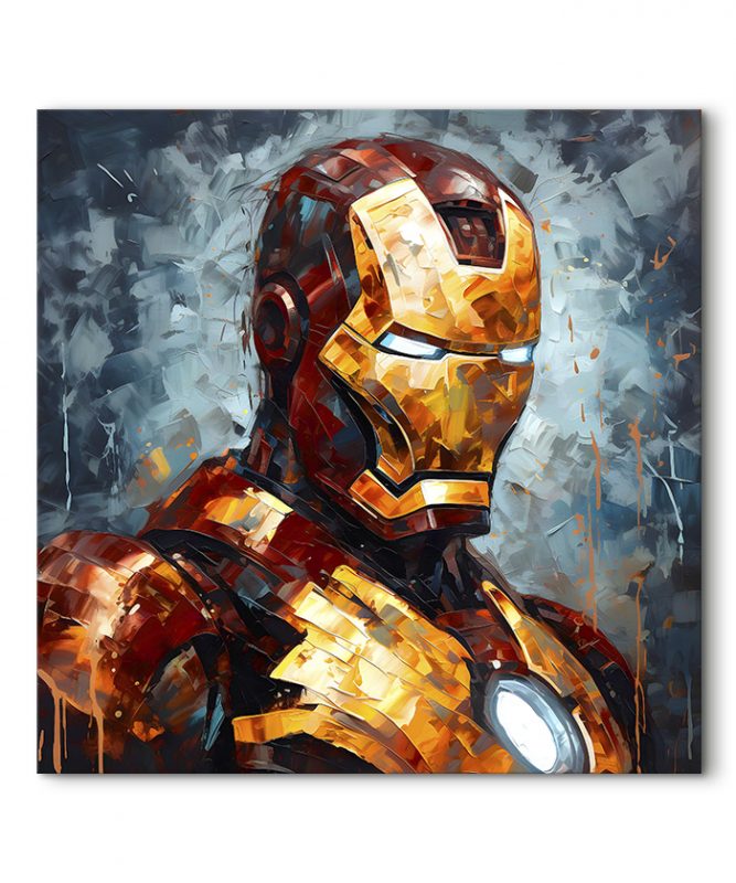 tableau deco Iron Man Marvel peinture huile pop art