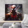 tableau spiderman noir et rouge peinture pop art marvel dc comics
