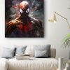 tableau spiderman noir et rouge peinture pop art marvel dc comics