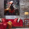 tableau spiderman noir et rouge peinture pop art marvel dc comics