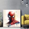Tableau deco Spiderman peinture aquarelle pop art Comics Marvel
