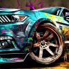 tableau deco voiture Ford Mustang Shelby street art pop art