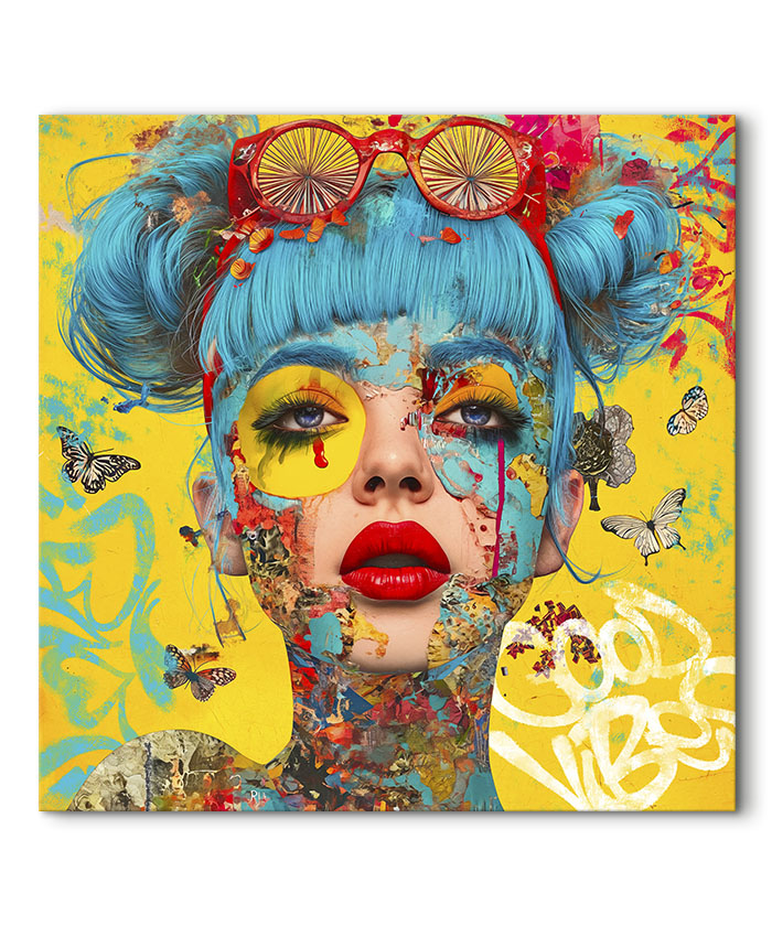 Tableau déco femme colorée design pop art