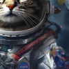 Tableau déco Chat Astronaute Cosmonaute