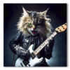 Tableau déco Chat Rockeur Musicien pop art