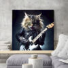Tableau déco Chat Rockeur Musicien pop art