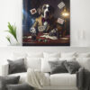 Tableau déco Chien joueur de Poker