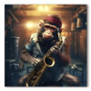 Tableau déco Singe saxophoniste musicien