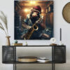 Tableau déco Singe saxophoniste musicien