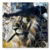 Tableau déco portrait lion cigare cowboy street art