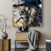 Tableau déco portrait lion cigare cowboy street art