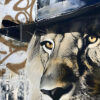 Tableau déco portrait lion cigare cowboy street art