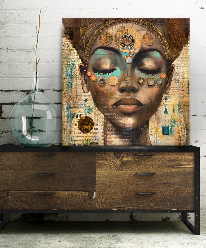 Tableau déco portrait de femme égyptienne ethnique