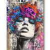 Tableau déco portrait femme graffiti street art