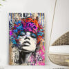 Tableau déco portrait femme graffiti street art