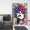 Tableau déco portrait femme graffiti street art