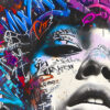 Tableau déco portrait femme graffiti street art