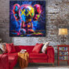 Tableau déco Kaws Pop Art Néon peinture