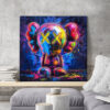 Tableau déco Kaws Pop Art Néon peinture