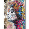 Tableau déco portrait femme gribouillage graffiti street art