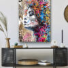 Tableau déco portrait femme gribouillage graffiti street art