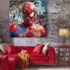 tableau deco Spiderman Trash graffiti Street art comics Marvel