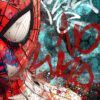 tableau deco Spiderman Trash graffiti Street art comics Marvel