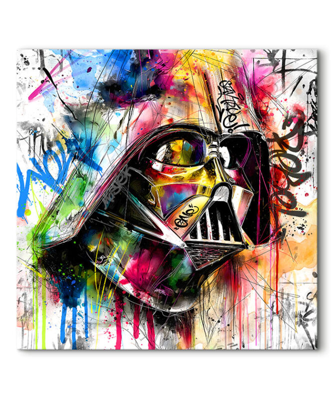 Tableau Humoristique Star Wars Avec Dark Vador Et Stormtrooper – Toile Encadrée, Prête à Accrocher, Style Rétro