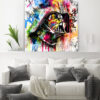 Tableau déco portrait Dark Vador Aquarelle Street-art star wars