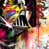 Tableau déco portrait Dark Vador Aquarelle Street-art star wars