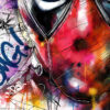 Tableau déco Deadpool aquarelle street art Marvel super héros comics