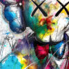 Tableau déco Kaws Aquarelle Pop-art Street-art